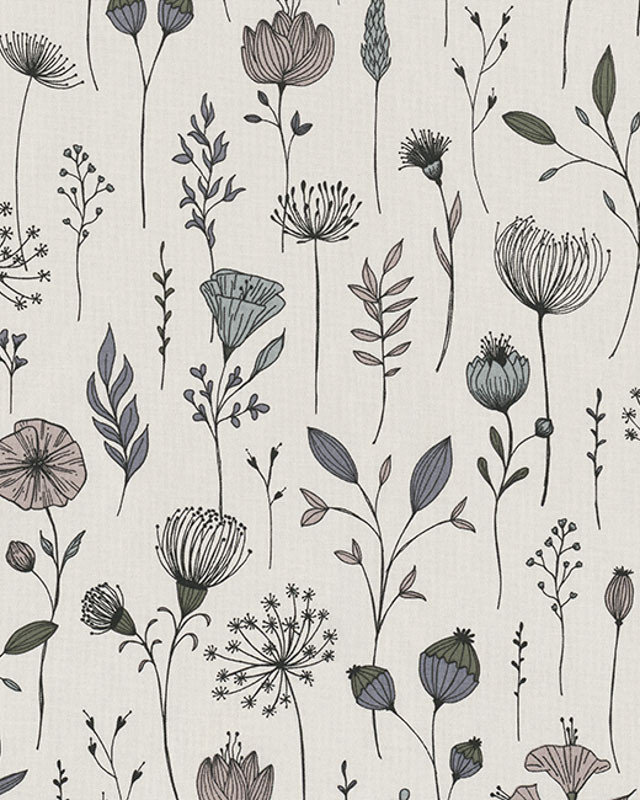 Toile Semi Panama Fleurs des Champs - Mercerine