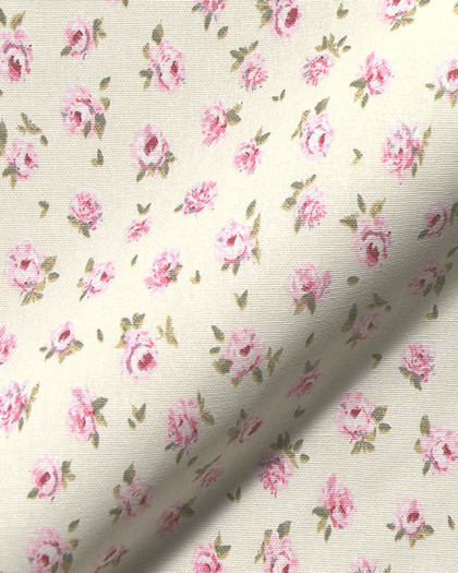 Toile Semi Panama Petites Roses - Mercerine