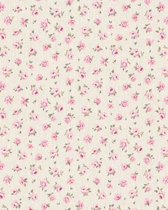 Toile Semi Panama Petites Roses - Mercerine