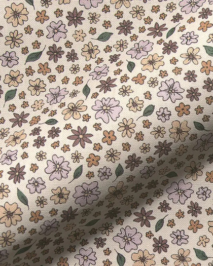 Toile Semi Panama Fleurs Champêtres - Mercerine