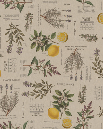 Tissu Effet Lin Impression Digital Flower Garden - Mercerine