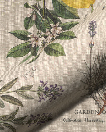 Tissu Effet Lin Impression Digital Flower Garden - Mercerine