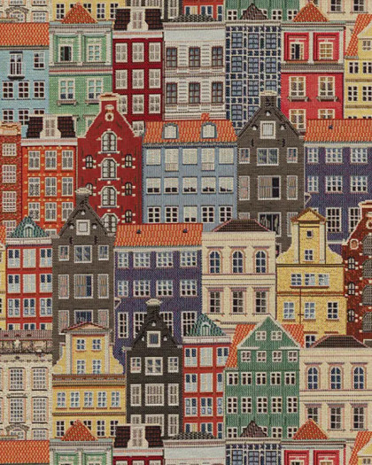 Tissu Jacquard Gobelin City Canal House - Mercerine