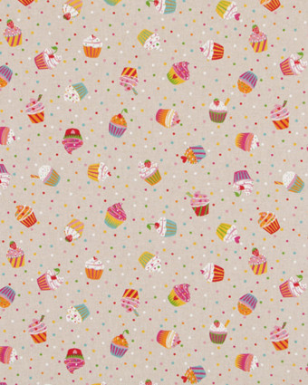 Tissu Effet Lin Cupcake - Mercerine