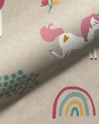 Tissu Effet Lin Licorne - Mercerine