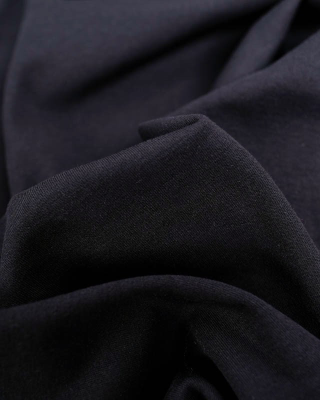Tissu en ligne : Tissu Jersey Interlock Noir - Mercerine
