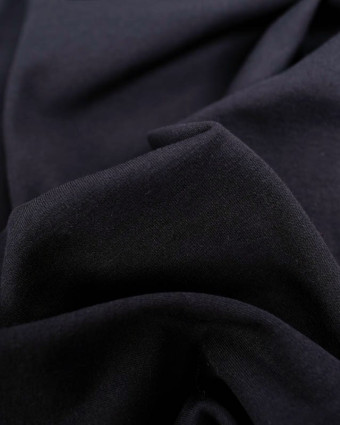 Tissu en ligne : Tissu Jersey Interlock Noir - Mercerine