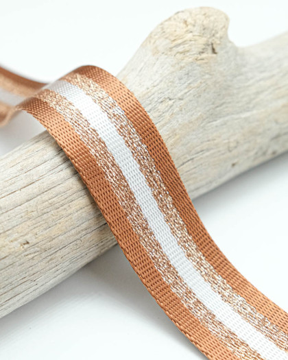 Sangle Lurex Tricolore Cuivre - Mercerine