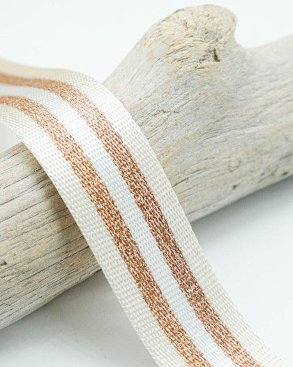 Sangle Rayure Lurex Ecru - Mercerine
