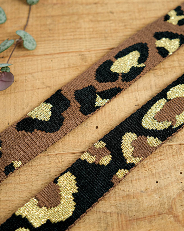 Sangle Motif Léopard Lurex - Mercerine