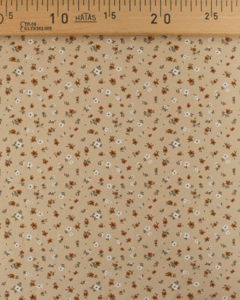 Tissu Jersey de Coton Beige Petites Fleurs - Mercerine