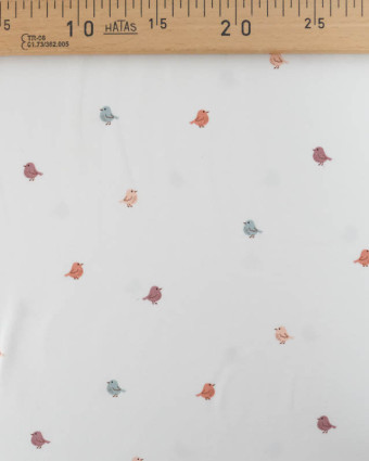 Tissu Jersey de Coton Petits Oiseaux Colorés - Mercerine