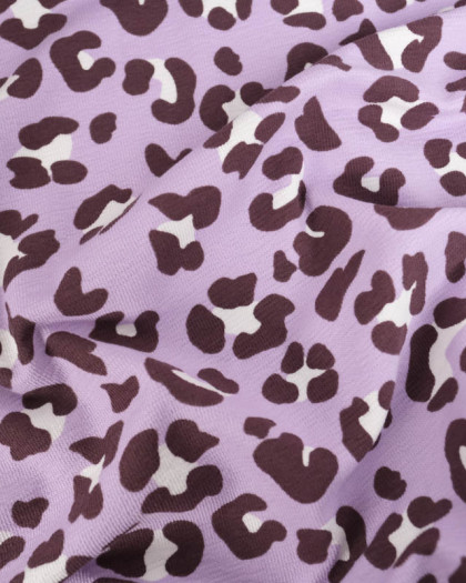 Jersey French Terry Texturé Lilas Léopard - Mercerine