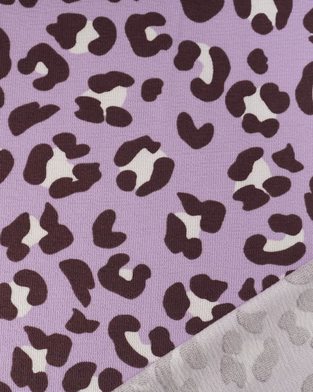 Jersey French Terry Texturé Lilas Léopard - Mercerine
