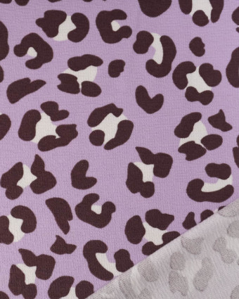 Jersey French Terry Texturé Lilas Léopard - Mercerine