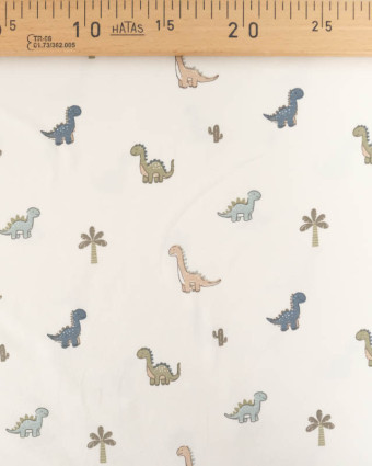 Tissu Jersey de Coton Petits Dinosaures - Mercerine