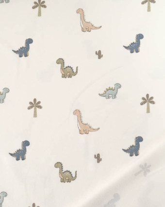 Tissu Jersey de Coton Petits Dinosaures - Mercerine