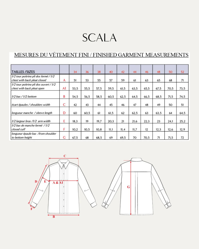 Patron Chemise Scala - Maison Fauve | Mercerine
