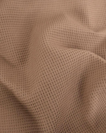 Tissu Mini Nid d'Abeille Taupe- Mercerine