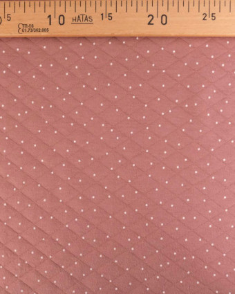 Tissu Jersey Matelassé Léger Rose Ancien Petits Pois - Mercerine