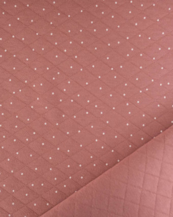 Tissu Jersey Matelassé Léger Rose Ancien Petits Pois - Mercerine