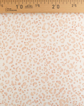 Tissu Jersey Côtelé Ecru Motif Léopard - Mercerine