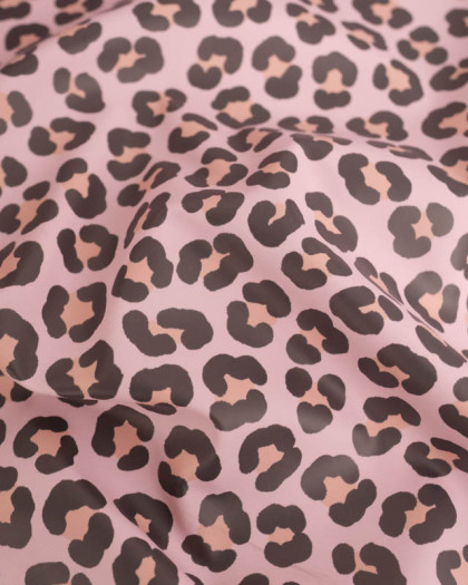 Tissu Imperméable Léopard Rose Clair - Mercerine