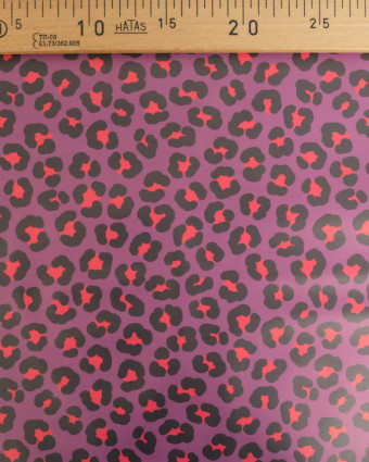 Tissu Imperméable Léopard Mauve et Rouge - Mercerine