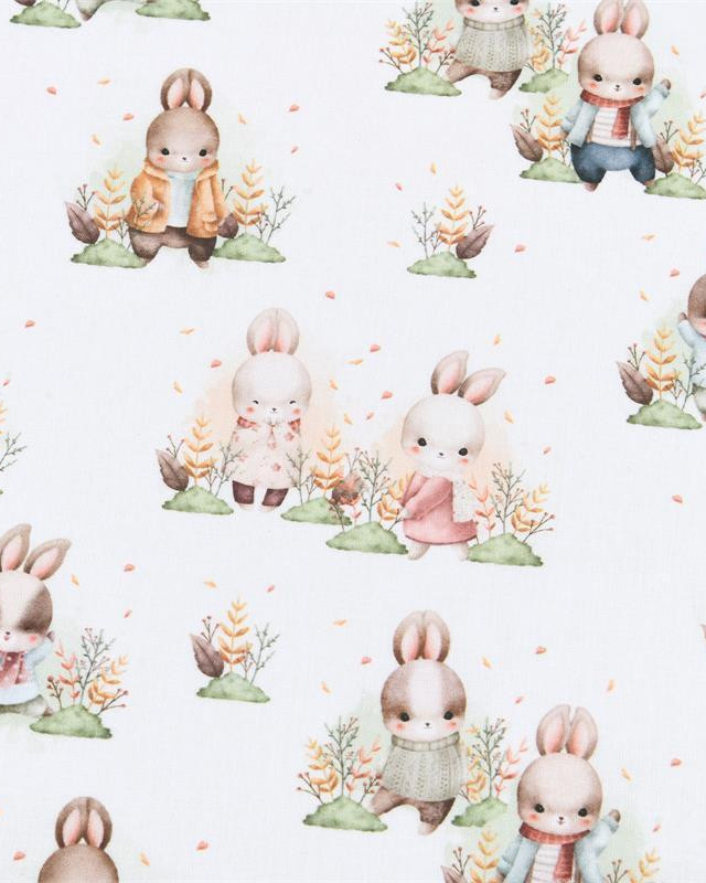 Panneau Popeline de Coton Petits Lapins - Mercerine