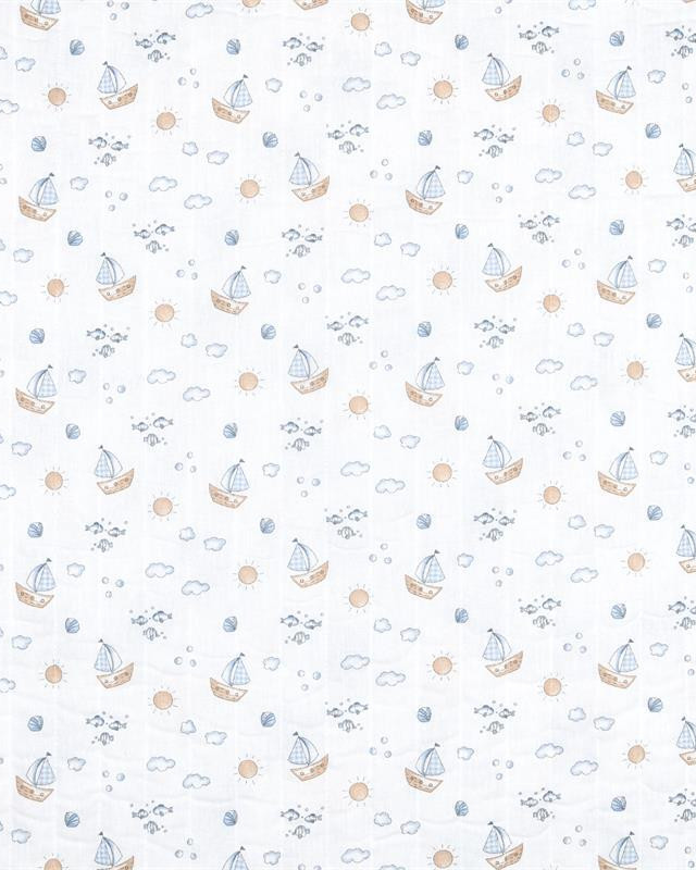 Tissu Matelassé Stephan Bleu - Mercerine