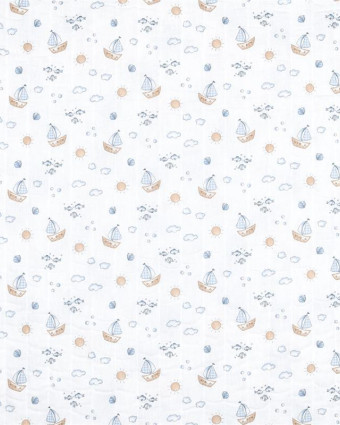 Tissu Matelassé Stephan Bleu - Mercerine