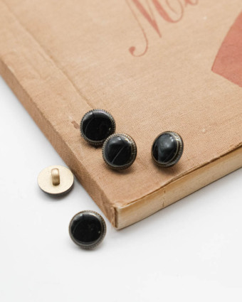 Bouton Vernis Céramique Noir - Mercerine