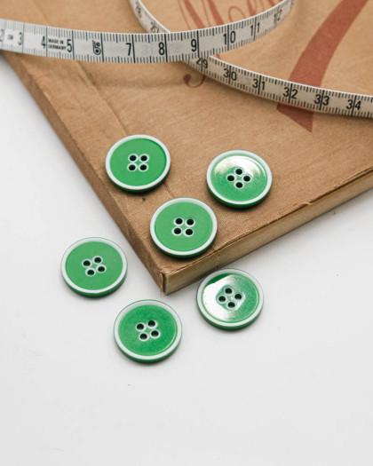 Bouton Vert Contour Blanc