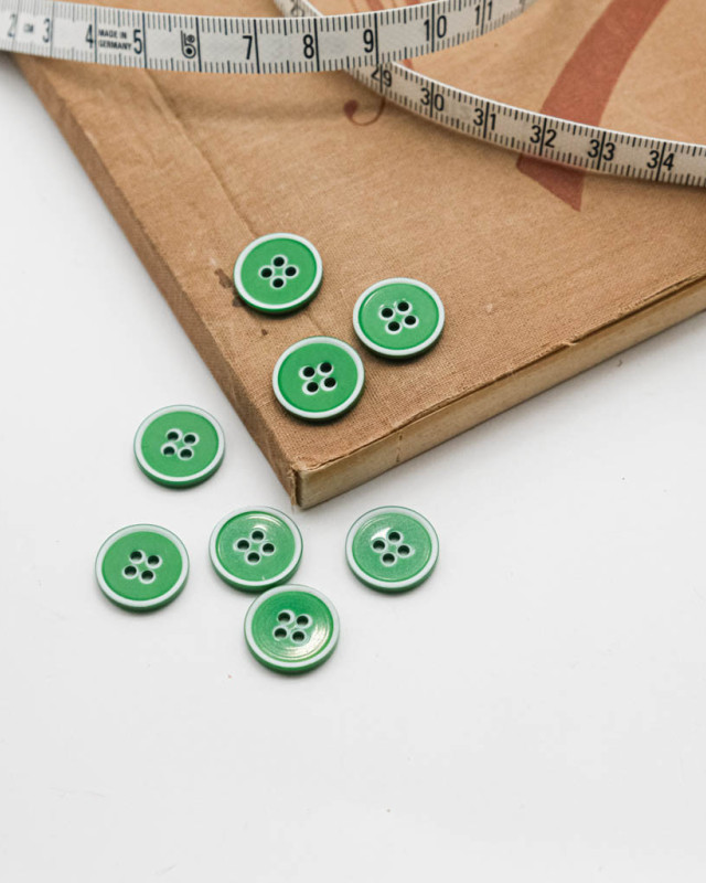 Bouton Vert Contour Blanc - Mercerine