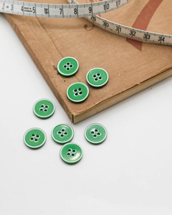 Bouton Vert Contour Blanc - Mercerine