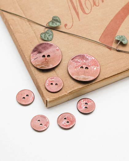 Bouton Nacre Akoya Scintillant Marron