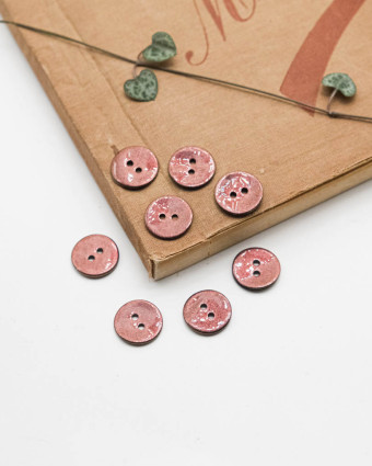 Bouton nacre Akoya scintillant marron - Mercerine