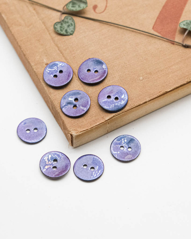 Bouton nacre Akoya scintillant violet - Mercerine