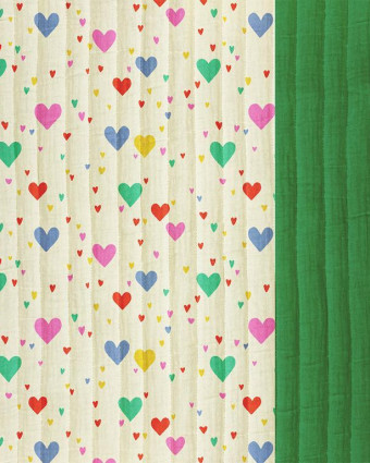Tissu Matelassé Double Gaze Motif Coeur