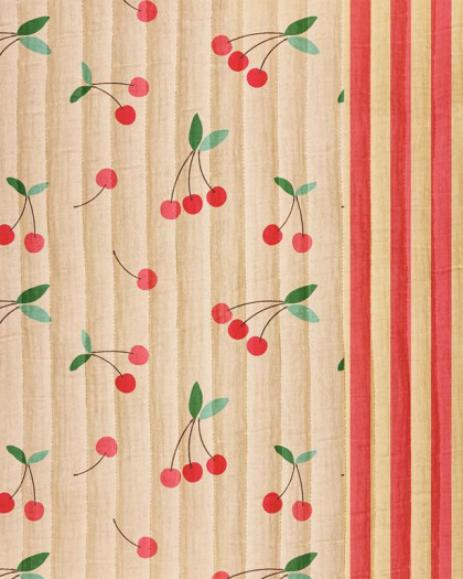 Tissu Matelassé Double Gaze Motif Cerises