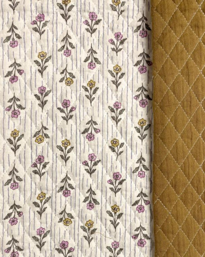 Tissu Matelassée Double Gaze Motif Pétunia - Mercerine
