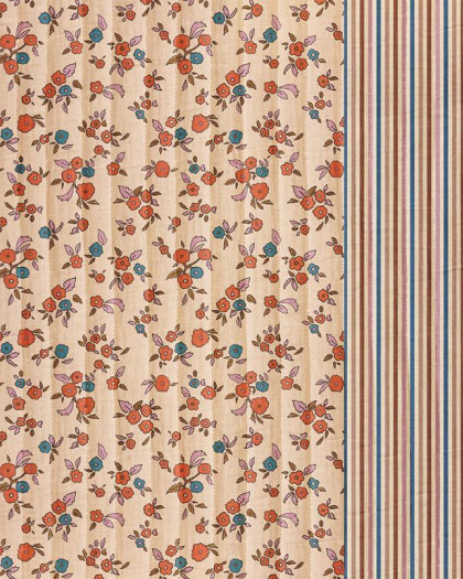 Tissu Matelassé Double Gaze Fleur Caramel