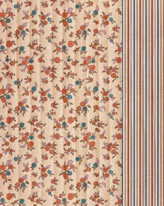 Tissu Matelassé Double Gaze Fleur Caramel