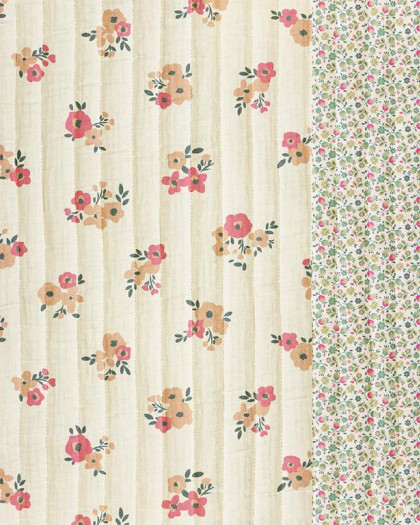 Tissu Matelassé Double Gaze Motif Bouquet