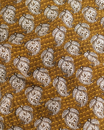 Tissu Jacquard Allover Bombay Safran - Mercerine