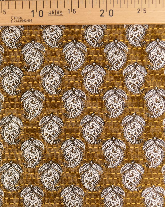 Tissu Jacquard Allover Bombay Safran - Mercerine