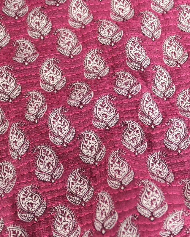 Tissu Jacquard Allover Bombay Fuchsia - Mercerine