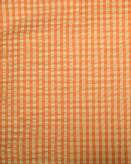 Seersucker Vichy Citron Mangue - Mercerine
