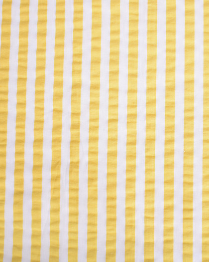 Seersucker Rayures Blanc Jaune - Mercerine