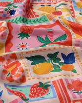Tissu Viscose Imprimé Nice Rose Orange